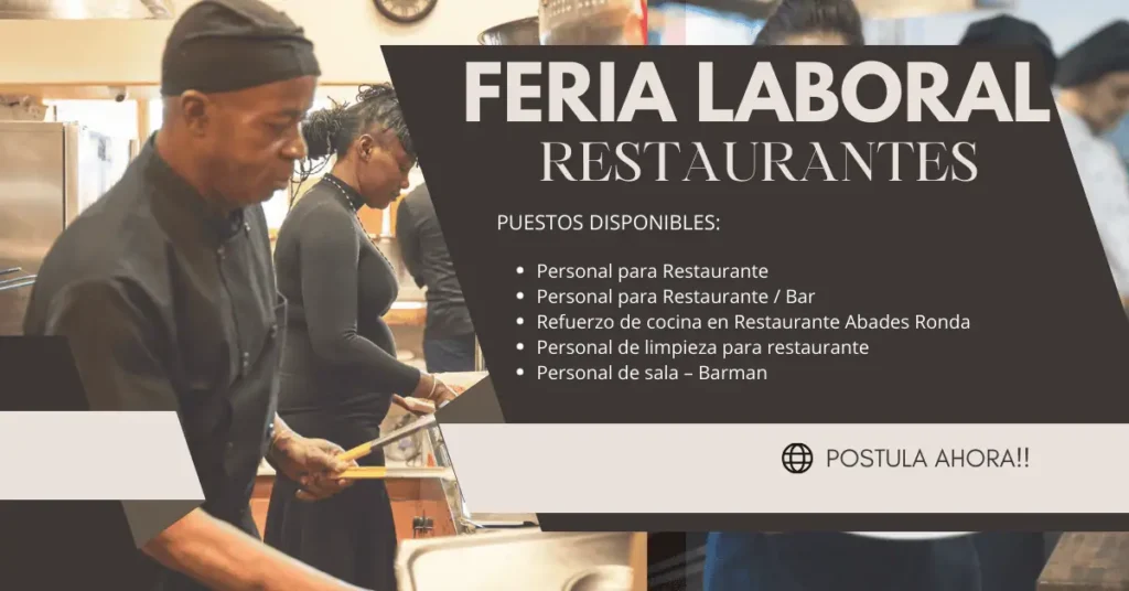 Convocatoria para restaurantes