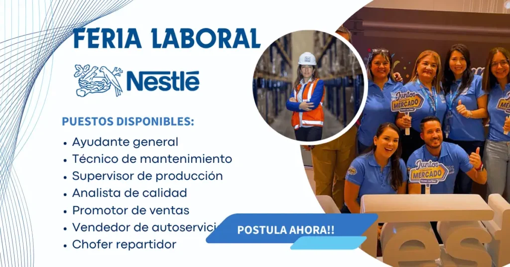 Nestlé: Nuevas vacantes disponibles